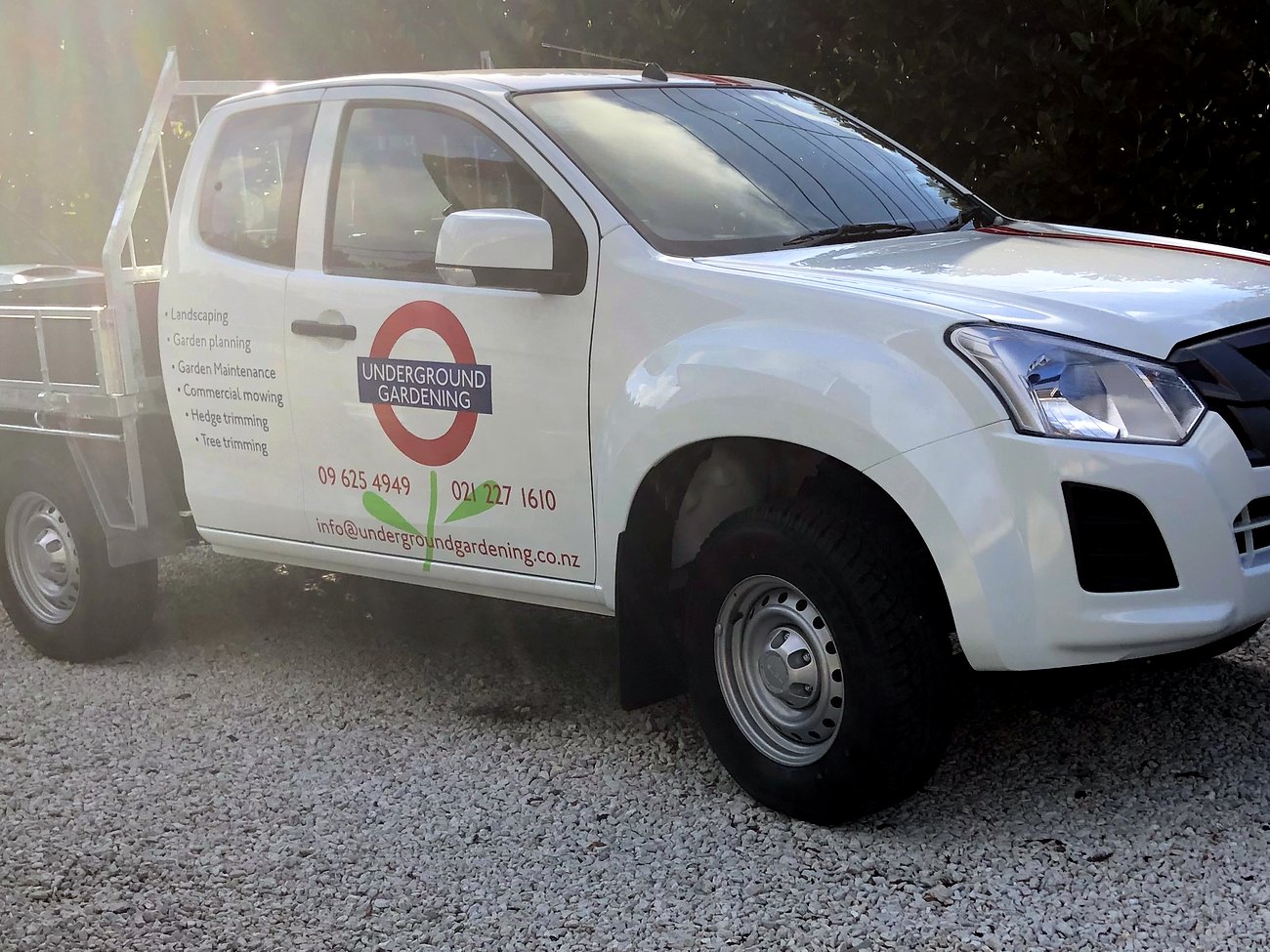 An Underground Gardening ute on site